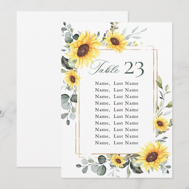 Eukalyptus Wedding Seating Chart Card Card Card Einladung (Vorne/Hinten)