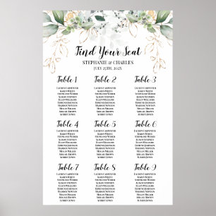 Eukalyptus Wedding Seating Chart Poster