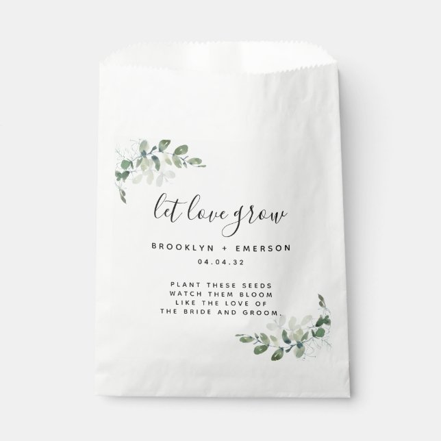 Eukalyptus Wedding Seed Packet Geschenktütchen (Vorderseite)
