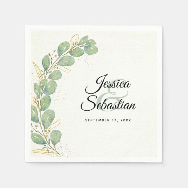 Eukalyptus Wedding Serviette (Vorderseite)