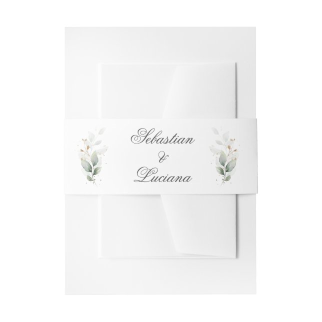 Eukalyptus Wedding Spanisch Einladungsbanderole (Vorderseite Beispiel)