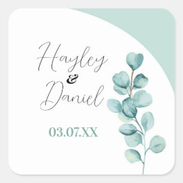 Eukalyptus Wedding Stickers Labels Blätter Minze