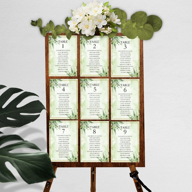 Eukalyptus Wedding Table Chart Cards Tischnummer (Von Creator hochgeladen)