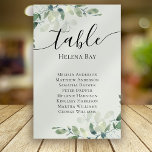 Eukalyptus Wedding Table Chart Name Tischnummer<br><div class="desc">Diese elegante Eukalyptus-Tischkarte ist Teil eines koordinierten Hochzeitssuite,  die in unserem Geschäft erhältlich ist.</div>