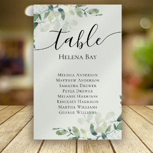 Eukalyptus Wedding Table Chart Name Tischnummer
