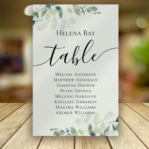 Eukalyptus Wedding Table Chart Name Tischnummer
