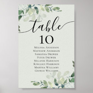 Eukalyptus Wedding Table Tischnummer Poster