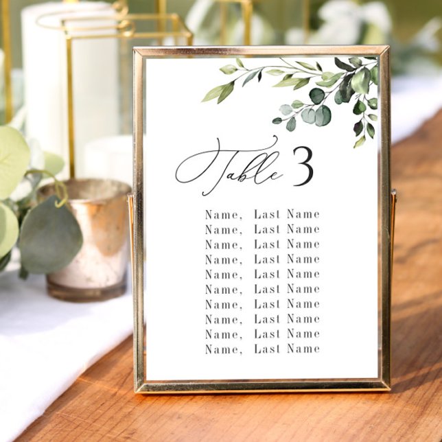 Eukalyptus Wedding Tischnummer Chart Card Card Kar (Von Creator hochgeladen)