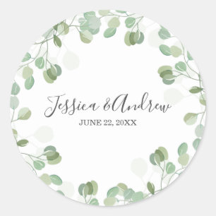 Eukalyptus Wedding Umschlag Aufkleber Eleganter St