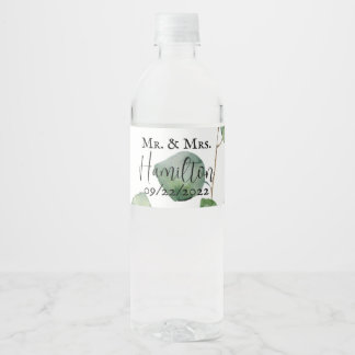 Eukalyptus Wedding Water Flasche Label Wasserflaschenetikett
