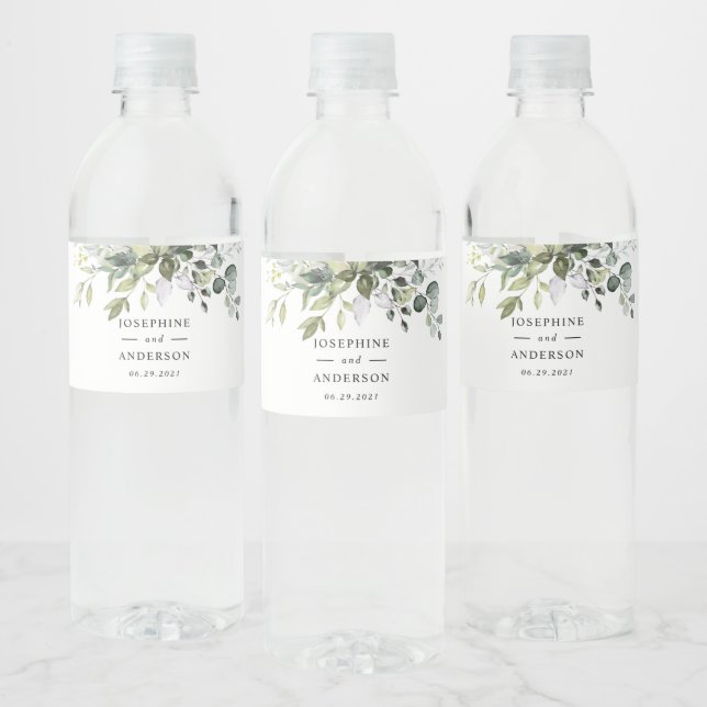 Eukalyptus Wedding Water Flasche Label Wasserflaschenetikett (Flaschen)