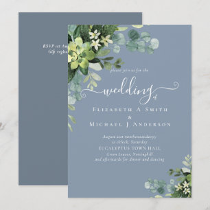 Eukalyptus Wedding Watercolor Grüne Einladungen