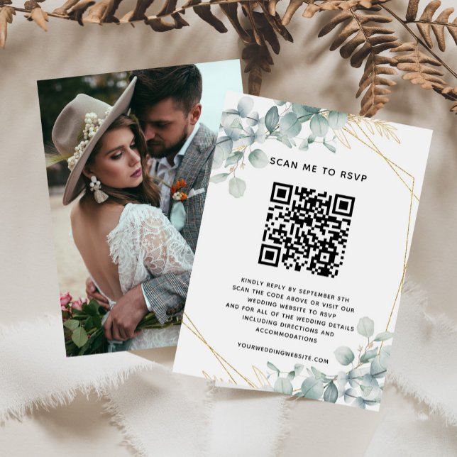 Eukalyptus Wedding Website UAWG QR Code Begleitkarte (Von Creator hochgeladen)