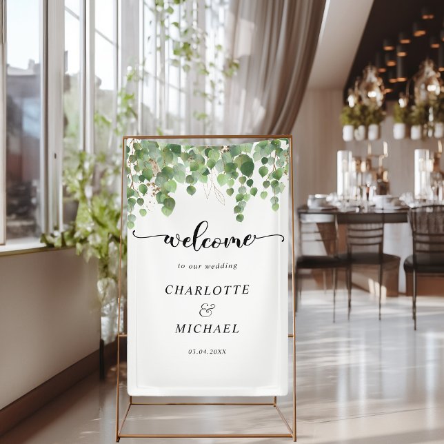 Eukalyptus Wedding Welcome Banner (Eucalyptus Wedding Welcome Banner with your name & Date.)