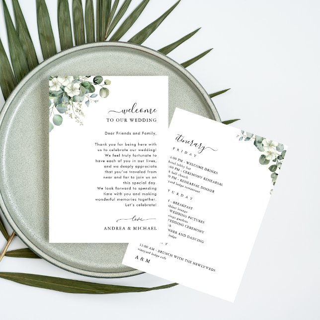 Eukalyptus Wedding Welcome Letter Itinerary Card Einladung (Von Creator hochgeladen)