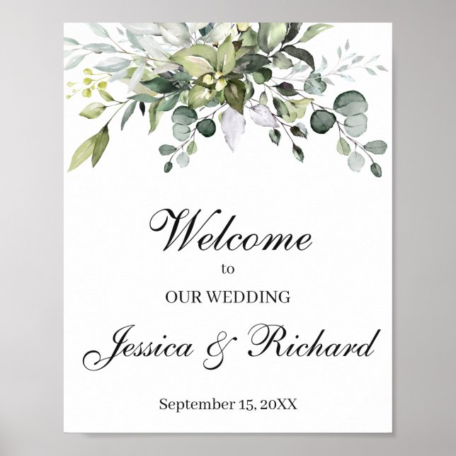 Eukalyptus Wedding Welcome Poster-Zeichen Poster (Vorne)