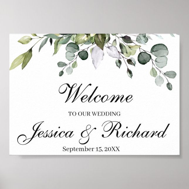 Eukalyptus Wedding Welcome Poster-Zeichen Poster (Vorne)