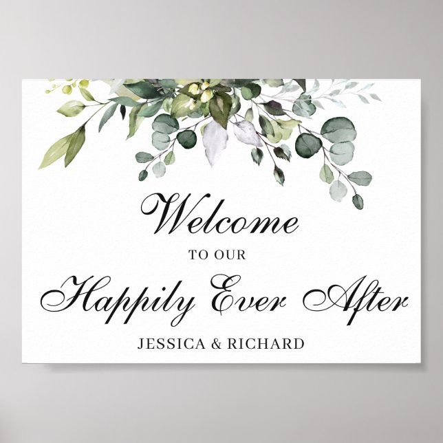 Eukalyptus Wedding Welcome Poster-Zeichen Poster (Vorne)