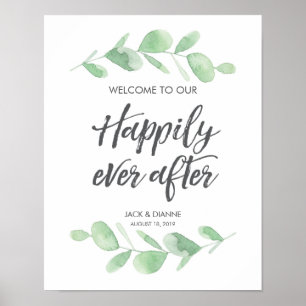 Eukalyptus Wedding Welcome Sign Poster