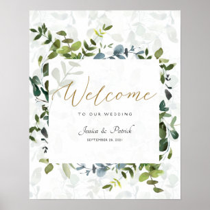 Eukalyptus Wedding Welcome Signs Poster