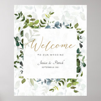 Eukalyptus Wedding Welcome Signs Poster