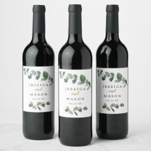 Eukalyptus Wedding Wine Labels Weinetikett