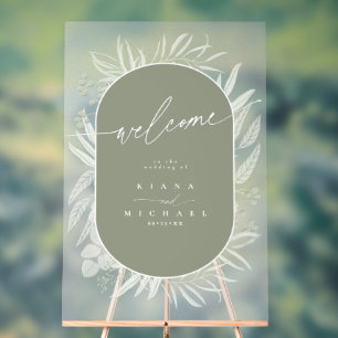 Eukalyptus Wedding Wreath Welcome Grn ID901 Acrylschild