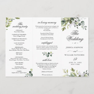 Eukalyptus Wedding Zeremony Program Einladung