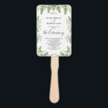 Eukalyptus Wedding Zeremony Program Fächer<br><div class="desc">Eukalyptus Hochzeitsfeier Hand Fan. Hochzeitsfeier Wasserfarbe,  Blumengrün,  rustikale Hochzeit,  elegante Hochzeit,  Eleganter Eukalyptus sukkulent modern</div>