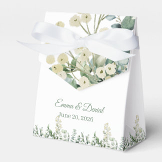 Eukalyptus & Weiße Blüten Botanische Hochzeit Geschenkschachtel