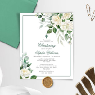 Eukalyptus White Christening Einladung