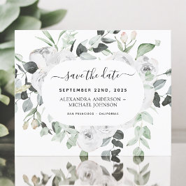 Eukalyptus White Floral Save the Date