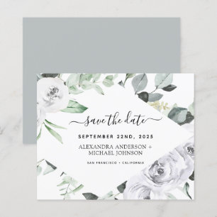 Eukalyptus White Floral Save the Date