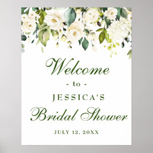 Eukalyptus White Roses Brautparty Poster