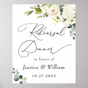 Eukalyptus White Roses Probe Dinner Poster