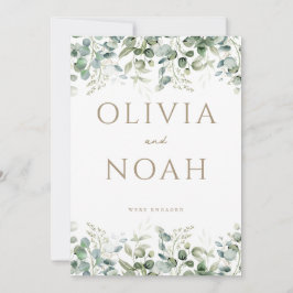 Eukalyptus White Wir sind eine Verlobte Ankündigun Einladung