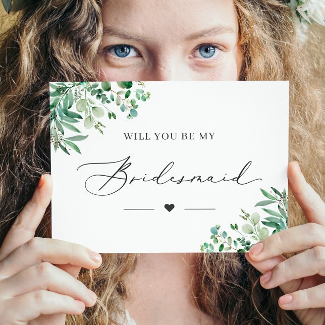 Eukalyptus wirst du meine Bridesmaid-Karte sein Postkarte (Show your love to your bridesmaids with this card and make them feel truly special.)