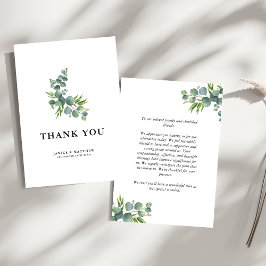 Eukalyptus Woodland Wedding Dankeskarte