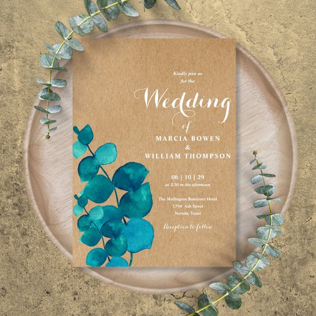 Eukalyptus Woodland Wedding Einladung (Rustic Eucalyptus Woodland Wedding Invitation)