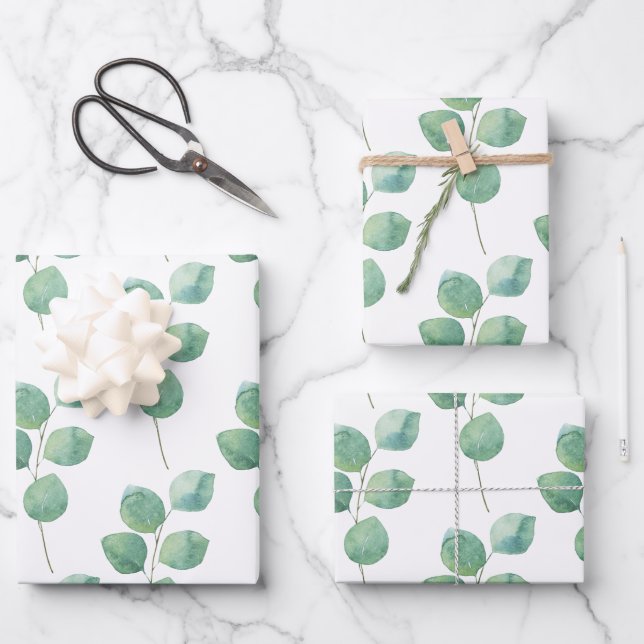 Eukalyptus Wrapping Paper-Set Geschenkpapier Set (Vorderseite)