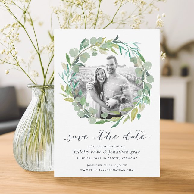 Eukalyptus Wreath-Foto Save the Date (Von Creator hochgeladen)