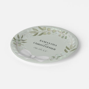 Eukalyptus Wreath Mint Green Wedding Pappteller