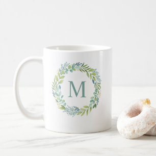 Eukalyptus Wreath Monogram Kaffeetasse