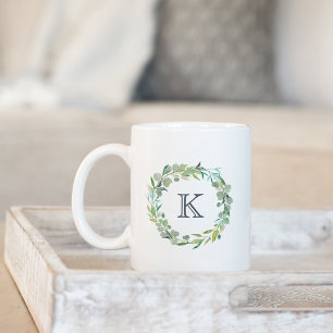 Eukalyptus Wreath Monogramm Tasse