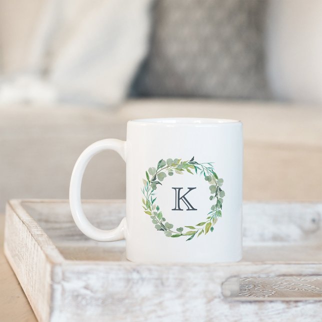 Eukalyptus Wreath Monogramm Tasse (Von Creator hochgeladen)
