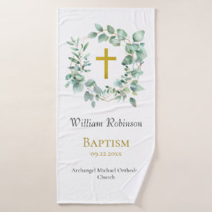 Eukalyptus Wreath Orthodox Christliche Taufe Gesch Badehandtuch