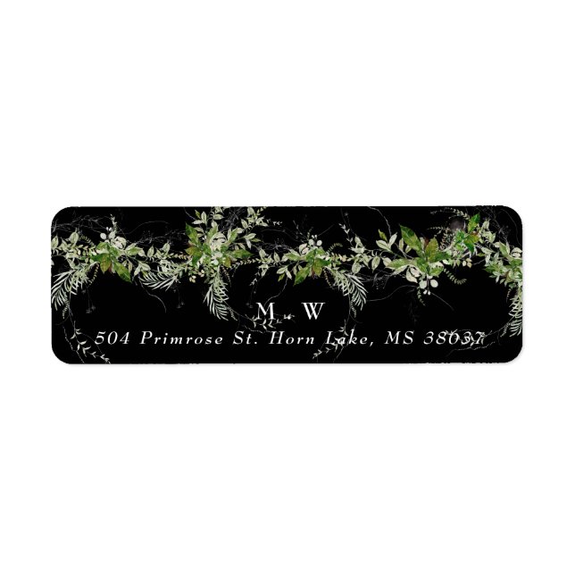Eukalyptus Wreath Premium Black Envelope (Vorne)