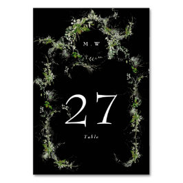 Eukalyptus Wreath Premium Black Monogram Wedding Tischnummer