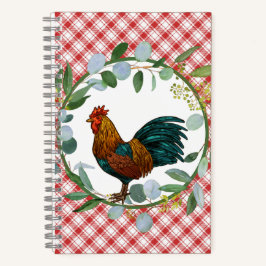 Eukalyptus Wreath & Rooster Bauernhof Rezept Notizbuch