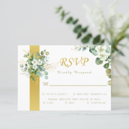 Eukalyptus Wreath Sage Green Rustic Wedding RSVP Karte